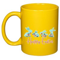 Happy Easter Flower Bunnies 11oz C Handle Ceramic Mug