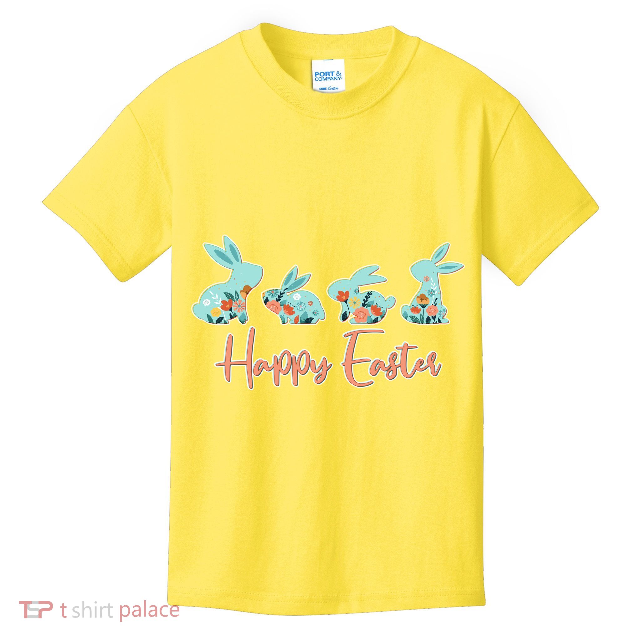 Happy Easter Flower Bunnies Kids T-Shirt