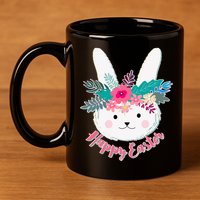 Happy Easter Flower Bunny 11oz C Handle Ceramic Mug