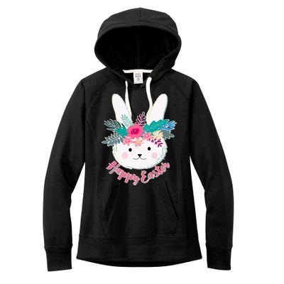 Happy Easter Flower Bunny Women's Fleece Hoodie