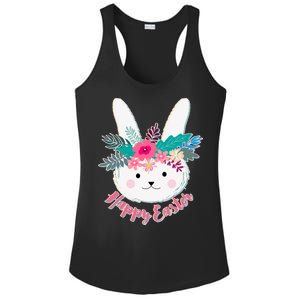 Happy Easter Flower Bunny Ladies PosiCharge Competitor Racerback Tank