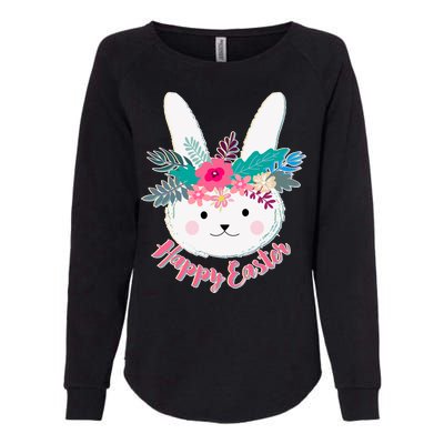 Happy Easter Flower Bunny Womens California Wash Sweatshirt