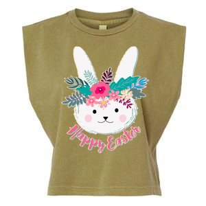 Happy Easter Flower Bunny Garment-Dyed Women's Muscle Tee