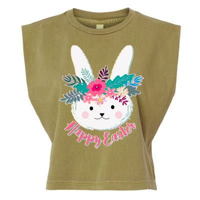 Happy Easter Flower Bunny Garment-Dyed Women's Muscle Tee