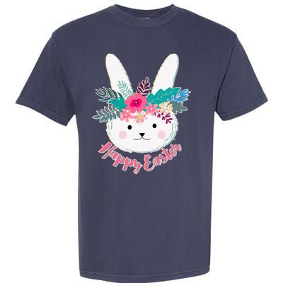 Happy Easter Flower Bunny Garment-Dyed Heavyweight T-Shirt