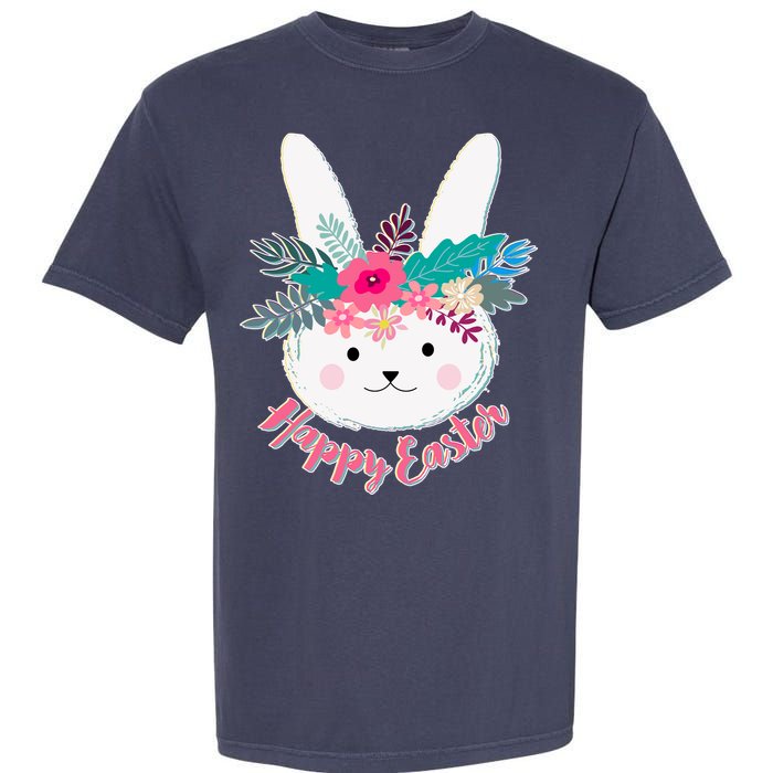 Happy Easter Flower Bunny Garment-Dyed Heavyweight T-Shirt