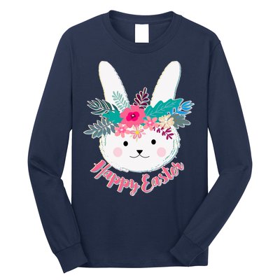 Happy Easter Flower Bunny Long Sleeve Shirt