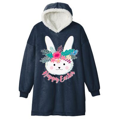 Happy Easter Flower Bunny Hooded Wearable Blanket