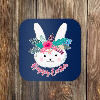 Happy Easter Flower Bunny Coaster