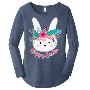 Happy Easter Flower Bunny Women's Perfect Tri Tunic Long Sleeve Shirt