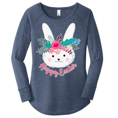 Happy Easter Flower Bunny Women's Perfect Tri Tunic Long Sleeve Shirt