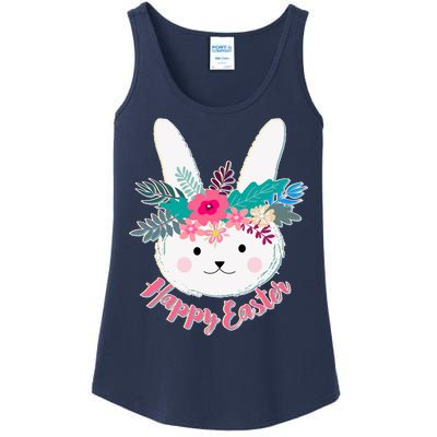 Happy Easter Flower Bunny Ladies Essential Tank