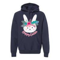 Happy Easter Flower Bunny Premium Hoodie