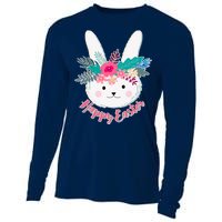 Happy Easter Flower Bunny Cooling Performance Long Sleeve Crew