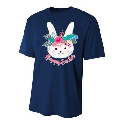 Happy Easter Flower Bunny Youth Performance Sprint T-Shirt