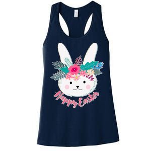 Happy Easter Flower Bunny Women's Racerback Tank