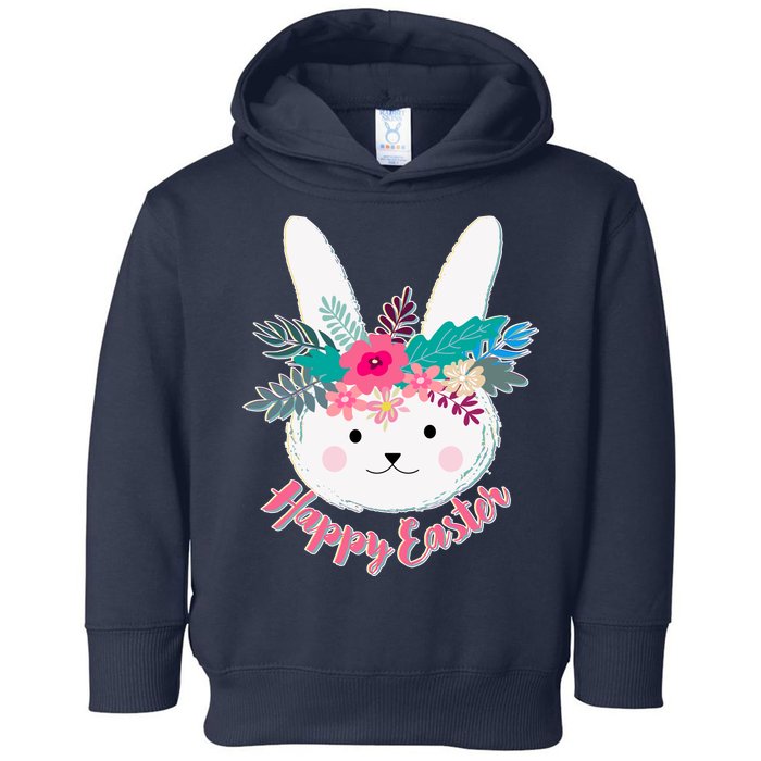 Happy Easter Flower Bunny Toddler Hoodie