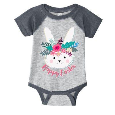 Happy Easter Flower Bunny Infant Baby Jersey Bodysuit