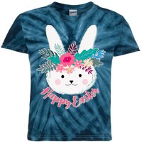 Happy Easter Flower Bunny Kids Tie-Dye T-Shirt