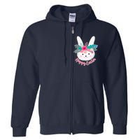 Happy Easter Flower Bunny Full Zip Hoodie