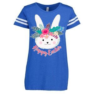 Happy Easter Flower Bunny Enza Ladies Jersey Football T-Shirt