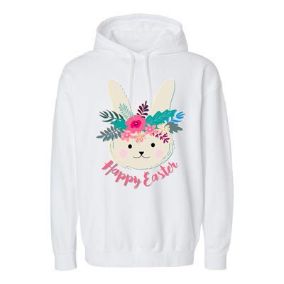 Happy Easter Flower Bunny Garment-Dyed Fleece Hoodie