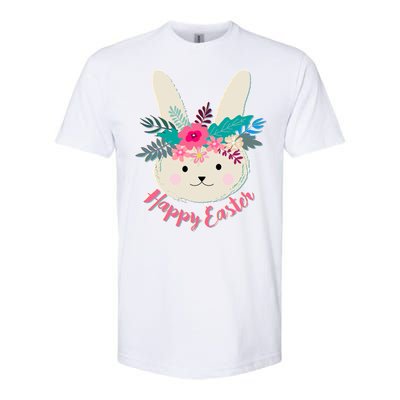 Happy Easter Flower Bunny Softstyle CVC T-Shirt