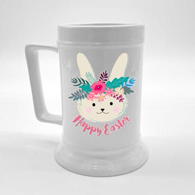 Happy Easter Flower Bunny Beer Stein