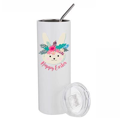 Happy Easter Flower Bunny Stainless Steel Tumbler