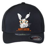 Happy Easter Hipster Bunny Rabbit Flexfit Unipanel Trucker Cap