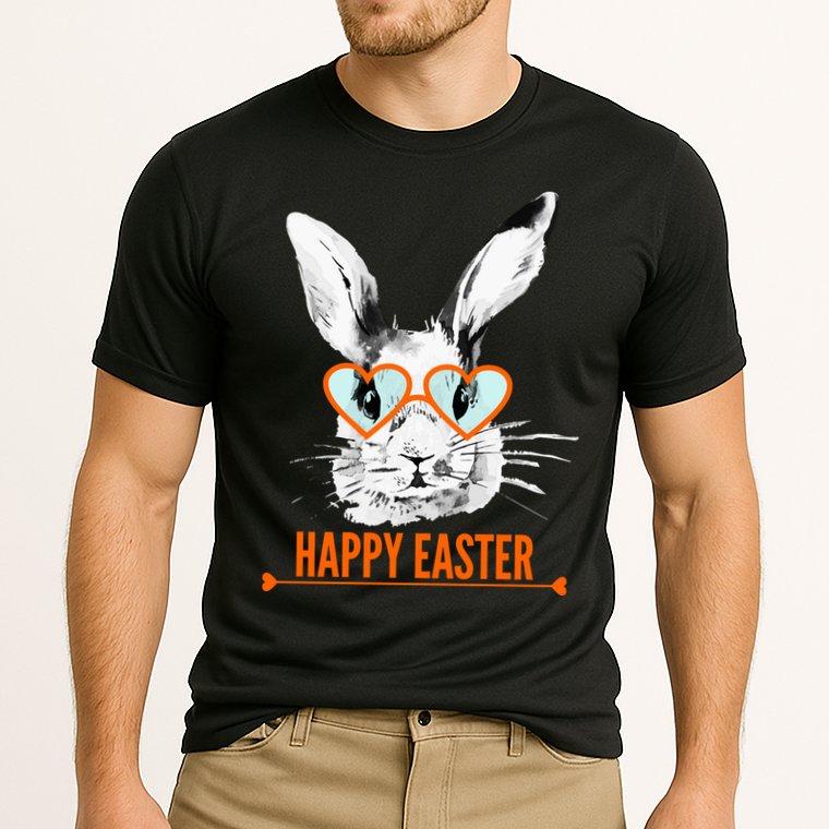 Happy Easter Hipster Bunny Rabbit Performance Shirt