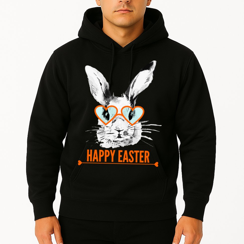 Happy Easter Hipster Bunny Rabbit Hoodie