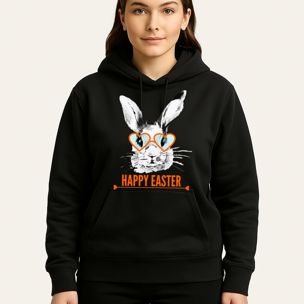Happy Easter Hipster Bunny Rabbit Hoodie