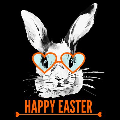 Happy Easter Hipster Bunny Rabbit T-Shirt