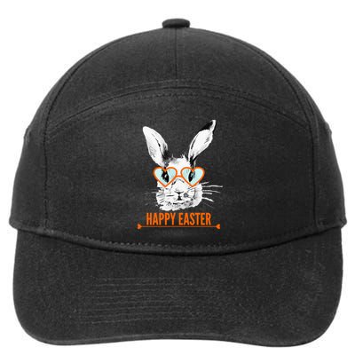 Happy Easter Hipster Bunny Rabbit 7-Panel Snapback Hat