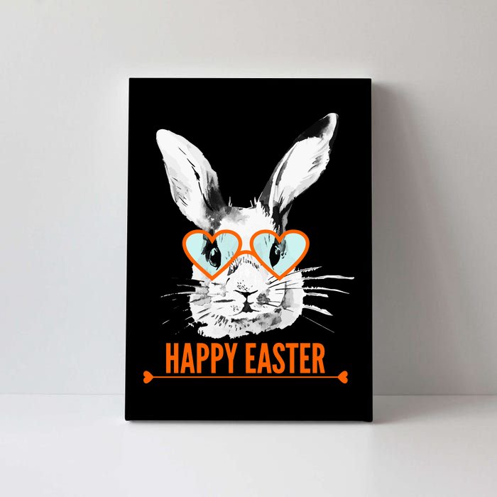 Happy Easter Hipster Bunny Rabbit Canvas