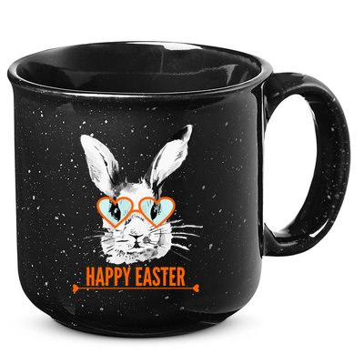 Happy Easter Hipster Bunny Rabbit 15oz Campfire Ceramic Mug