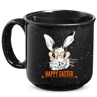 Happy Easter Hipster Bunny Rabbit 15oz Campfire Ceramic Mug