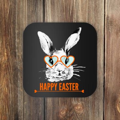 Happy Easter Hipster Bunny Rabbit Coaster