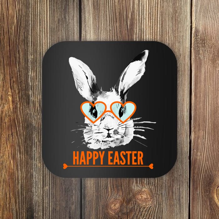 Happy Easter Hipster Bunny Rabbit Coaster