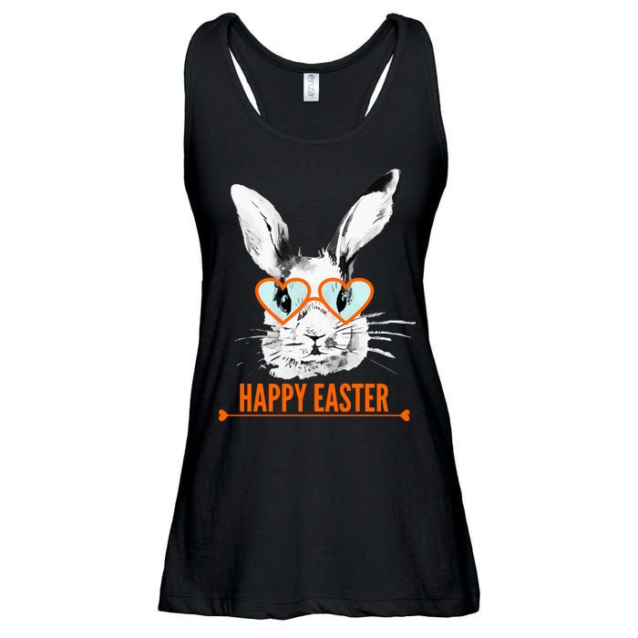 Happy Easter Hipster Bunny Rabbit Ladies Essential Flowy Tank