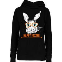 Happy Easter Hipster Bunny Rabbit Womens Funnel Neck Pullover Hood