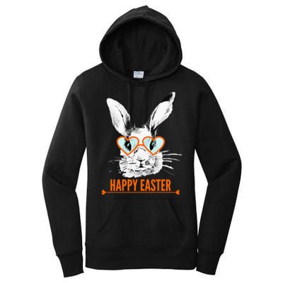 Happy Easter Hipster Bunny Rabbit Women's Pullover Hoodie