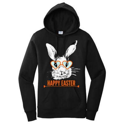 Happy Easter Hipster Bunny Rabbit Women's Pullover Hoodie