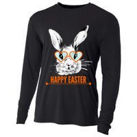 Happy Easter Hipster Bunny Rabbit Cooling Performance Long Sleeve Crew