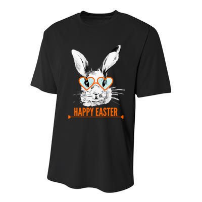 Happy Easter Hipster Bunny Rabbit Youth Performance Sprint T-Shirt