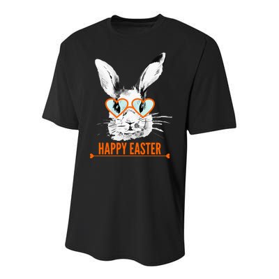 Happy Easter Hipster Bunny Rabbit Youth Performance Sprint T-Shirt