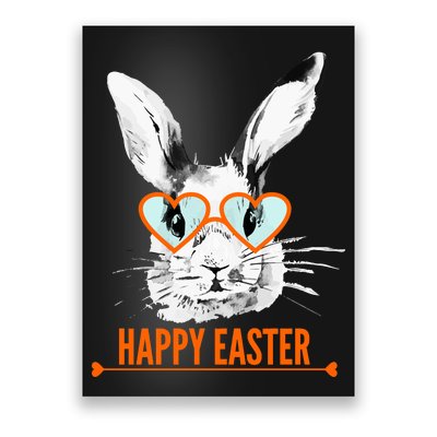 Happy Easter Hipster Bunny Rabbit Poster