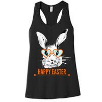 Happy Easter Hipster Bunny Rabbit Women's Racerback Tank