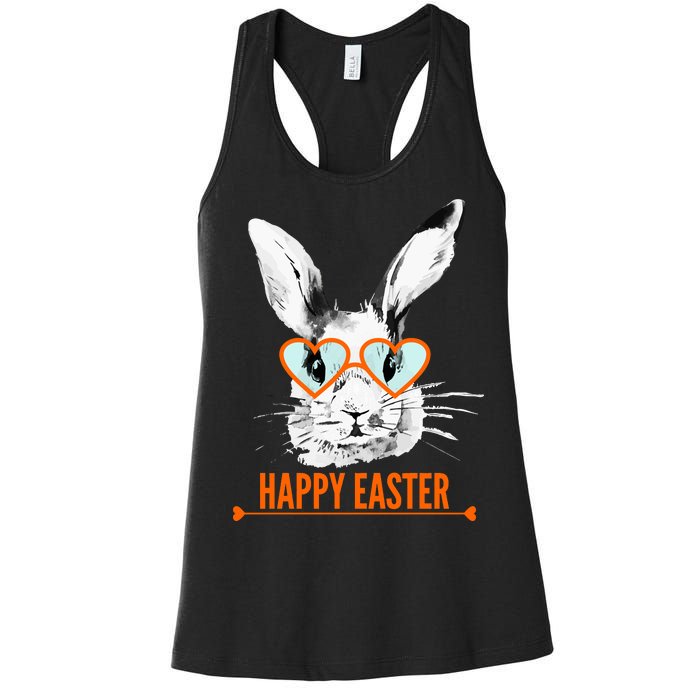 Happy Easter Hipster Bunny Rabbit Women's Racerback Tank